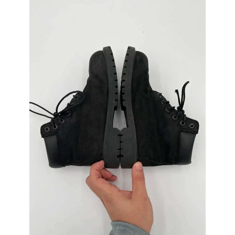 Timberland 6-inch Premium 12707 Boys US 1 Boots Black Leather Waterproof‎ Ankle